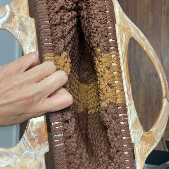 Handmade 70s brown macrame purse - Picture 7 of 7